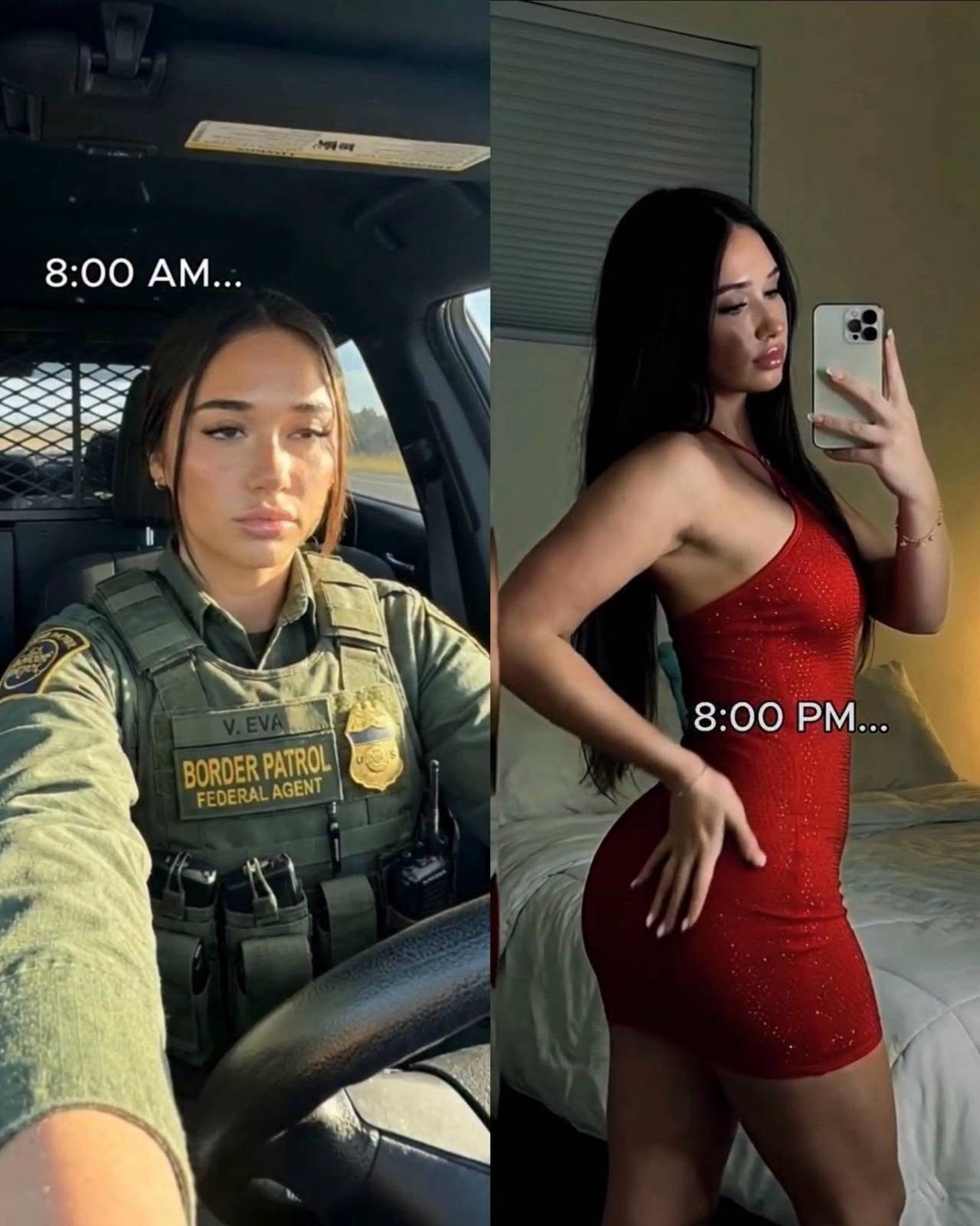 ICE Agent is going viral after posting a video to show what she looks after work