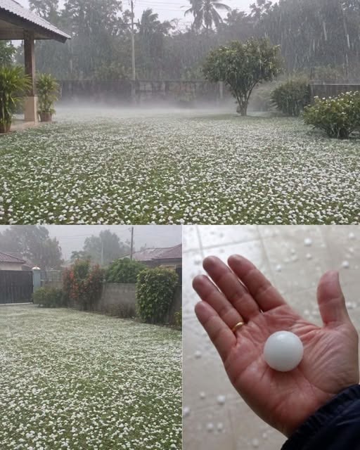 Giant hail recorded Tuesday evening in the town of